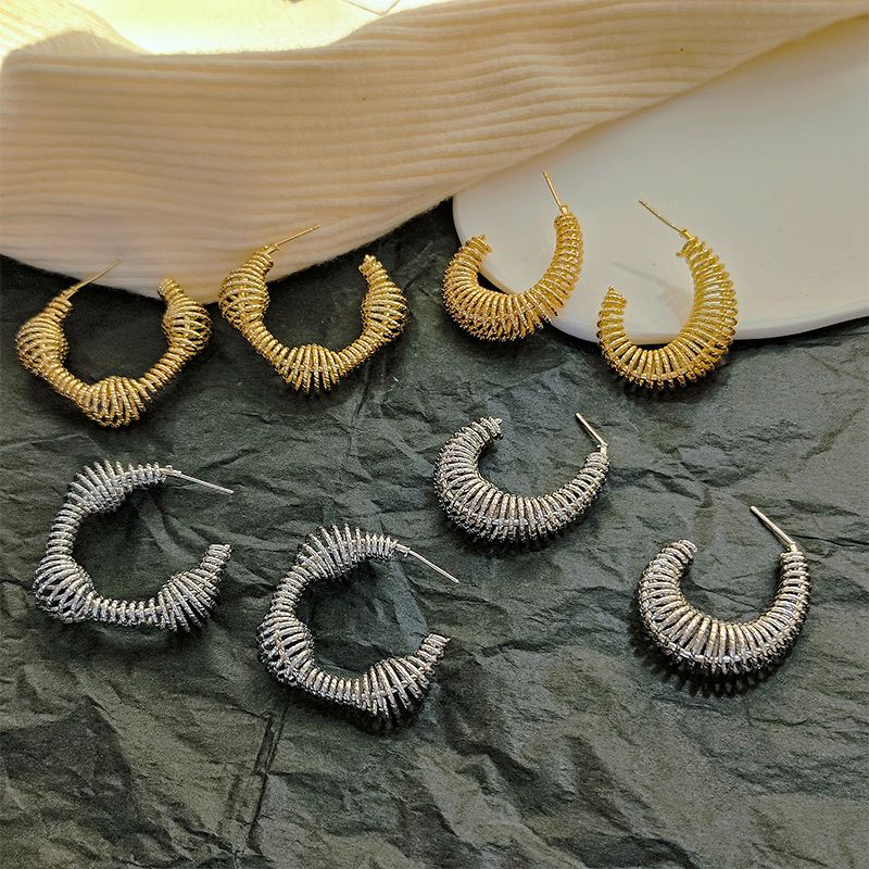 1 Pair Casual Simple Style Geometric Plating Alloy Ear Studs