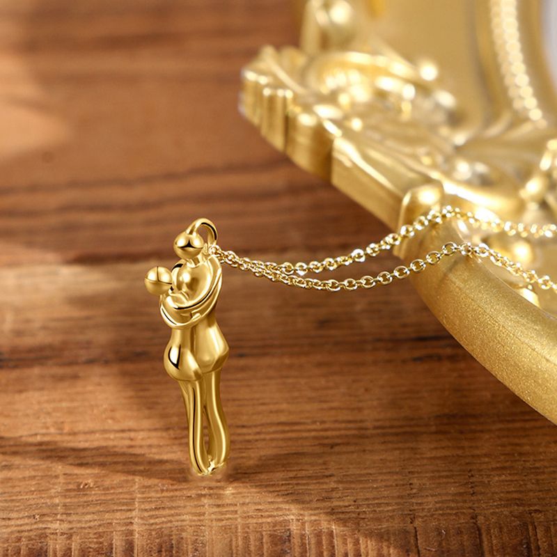Kupfer 14 Karat Vergoldet Einfacher Stil Menschlich Überzug Halskette Mit Anhänger