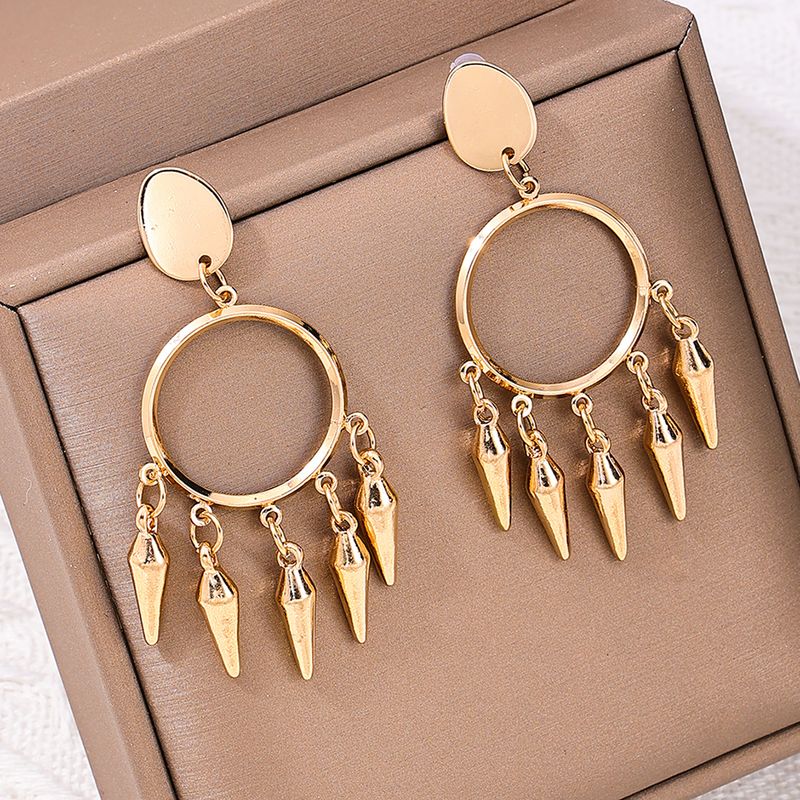 1 Pair Simple Style Geometric Solid Color Alloy Drop Earrings