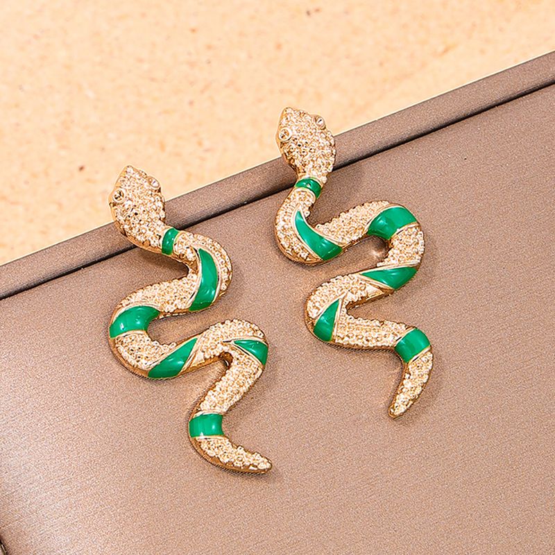 1 Paire Style Cool Serpent Alliage Boucles D'Oreilles