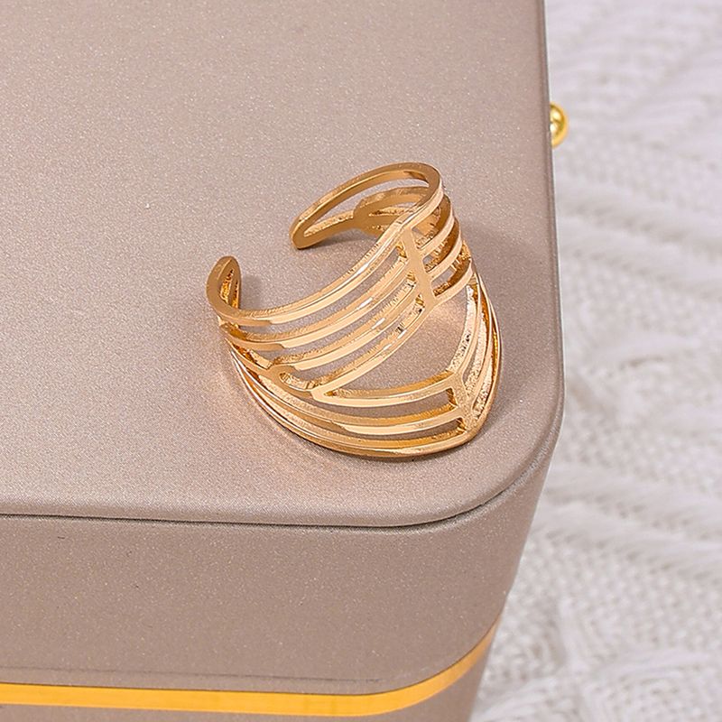 Wholesale Jewelry Simple Style Geometric Solid Color Alloy Open Rings