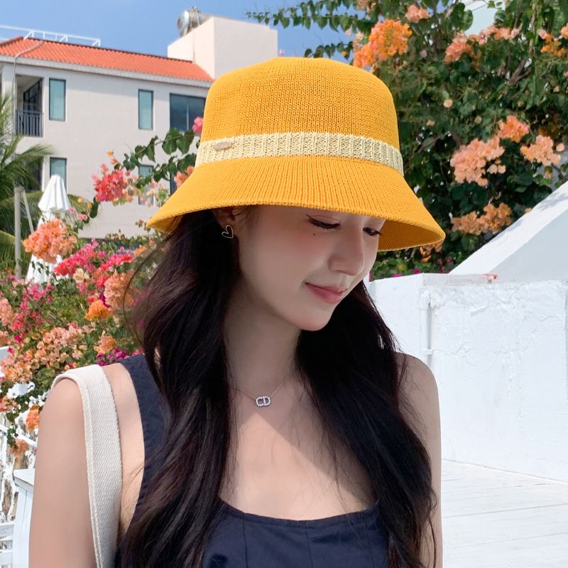 Women's Hawaiian Color Block Braid Big Eaves Sun Hat