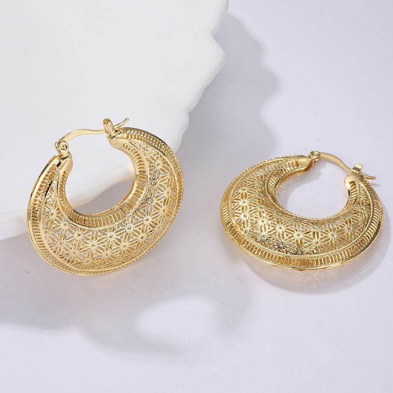 1 Pair IG Style Geometric Plating Hollow Out Iron 18K Gold Plated Earrings