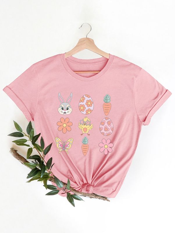 Femmes T-Shirt Manche Courte T-shirts Impression Décontractée Vêtement De Rue Animal Fleur