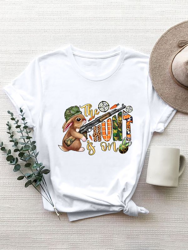 Women's T-shirt Short Sleeve T-Shirts Printing Casual Streetwear Cartoon