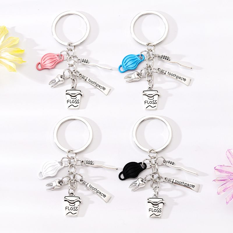 Simple Style Letter Cup Teeth Alloy Plating Bag Pendant Keychain