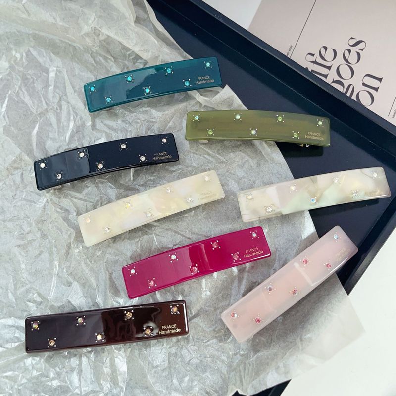 Women's Sweet Geometric Solid Color Acetic Acid Sheets Handmade Hair Clip