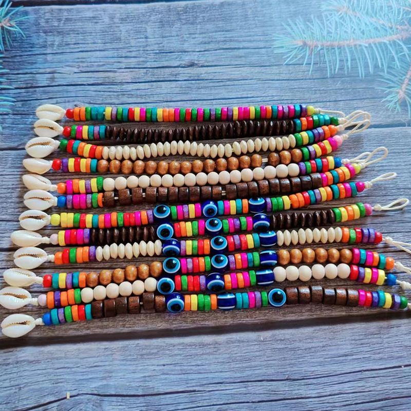 Ethnic Style Bohemian Geometric Wooden Beads Beaded Unisex Bracelets 1 Piece