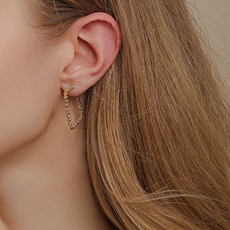 1 Pair Casual Modern Style Rhombus Copper Earrings