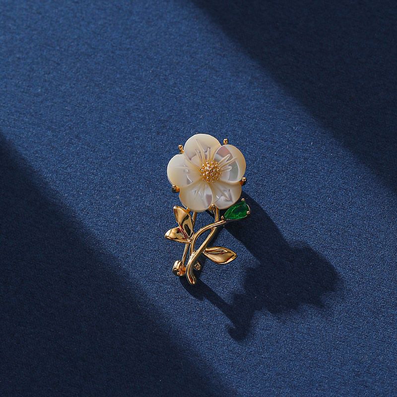 Elegant Blume Kupfer Frau Broschen