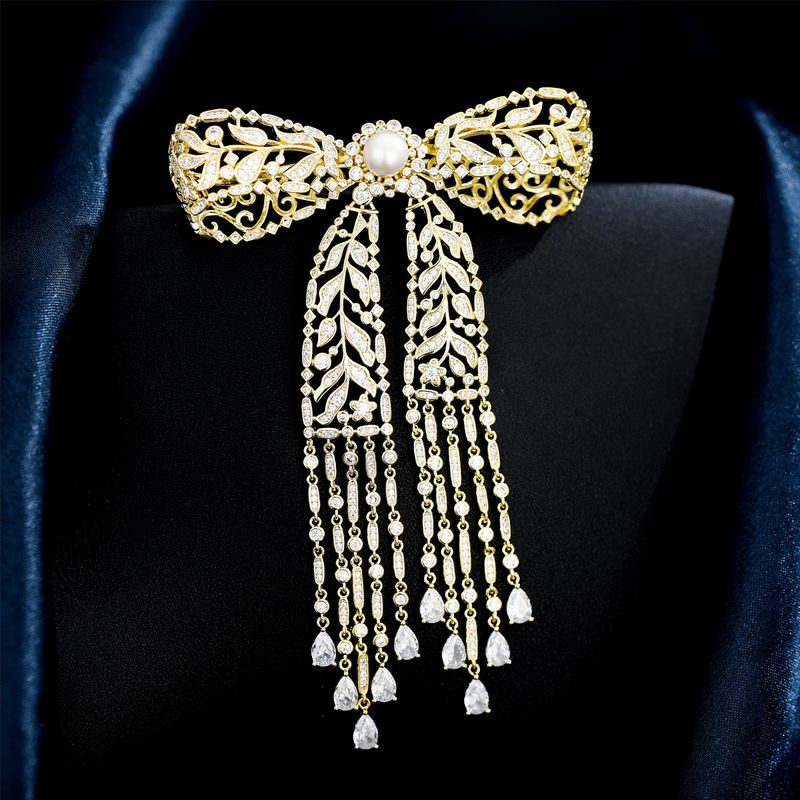 Elegant Bow Knot Copper Plating Women's Brooches