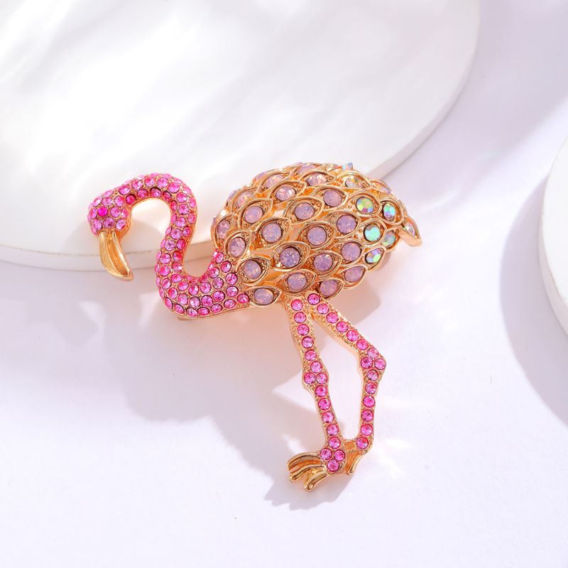 IG Style Cartoon Style Flamingo Alloy Plating Inlay Rhinestones Women's Brooches