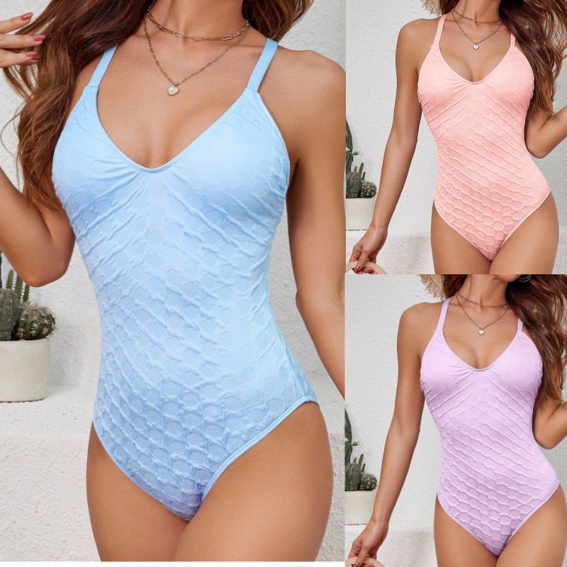 Women's Simple Style Solid Color 1 Piece One Piece Swimwear