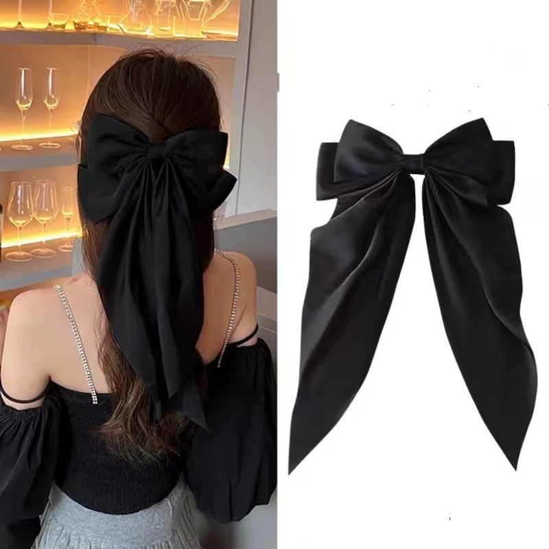 Women's Casual Sweet Solid Color Bow Knot Cloth Hair Clip