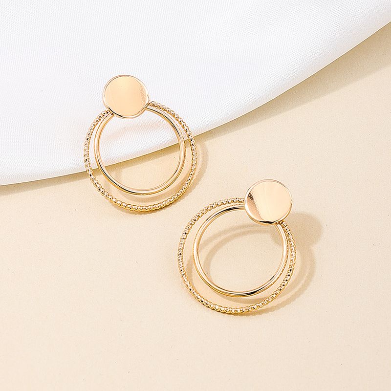 1 Pair Casual Simple Style Round Alloy Drop Earrings