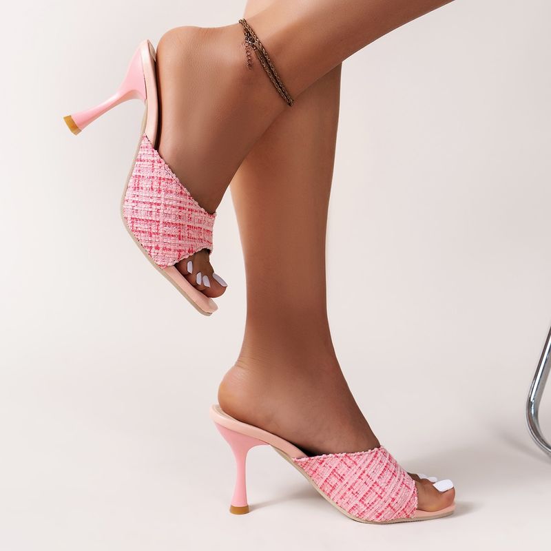 Women's Vacation Stripe Open Toe Slides Slippers