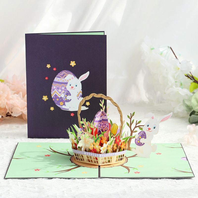 Easter Sweet Rabbit Egg Paper Daily Festival Card