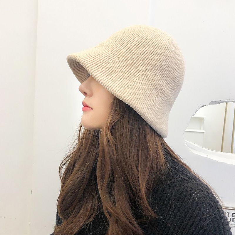 Women's Simple Style Solid Color Flat Eaves Bucket Hat