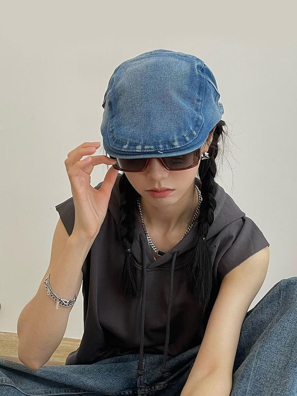 Women's Simple Style Solid Color Flat Eaves Beret Hat