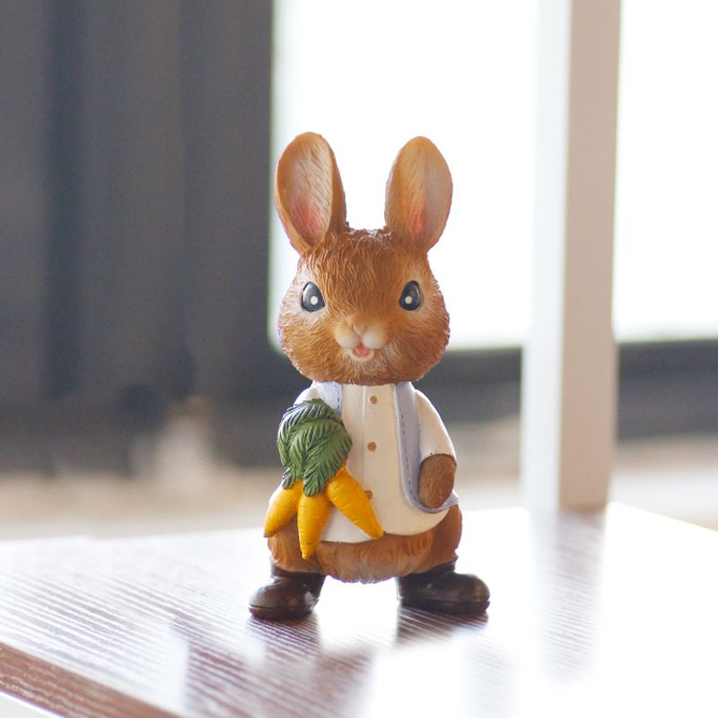 Pastoral Rabbit Carrot Resin Housewarming Home Party Ornaments