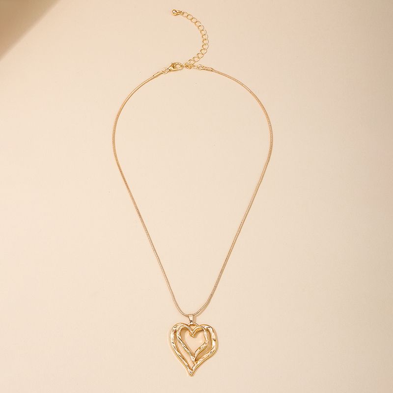 Nordic Style Simple Style Heart Shape Alloy Women's Pendant Necklace