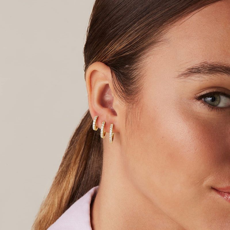 1 Pair Elegant Simple Style Circle Copper Zircon K Gold Plated Hoop Earrings