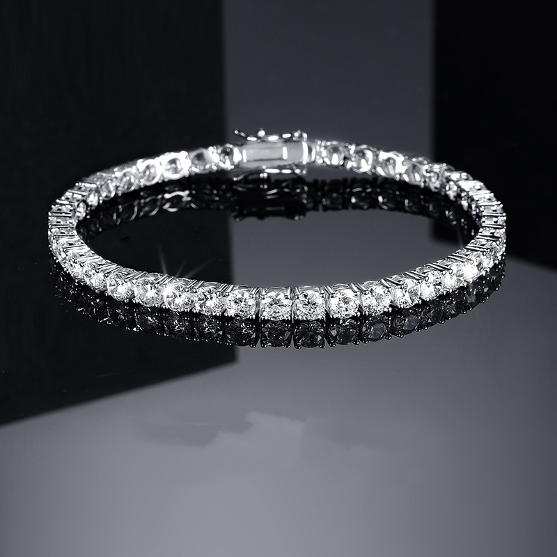 Laiton Décontractée Style Classique Brillant Rond Placage Incruster Zircon Bracelet Tennis