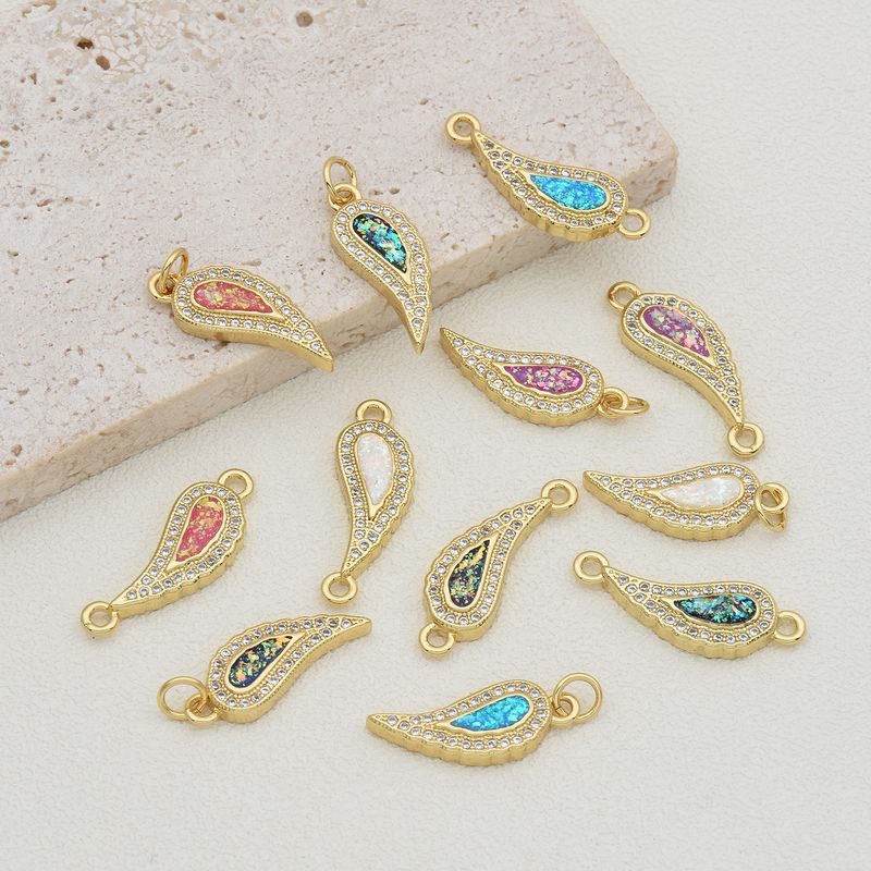 1 Piece 8 * 21mm Copper Zircon 18K Gold Plated Chili Polished Pendant