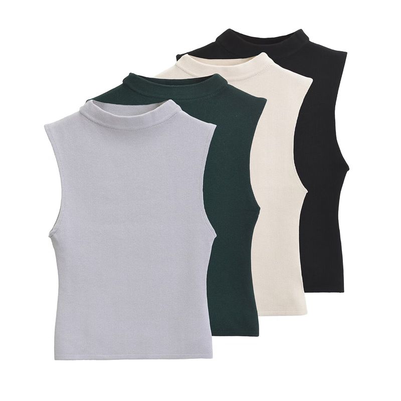 Mujeres Chaleco Camisetas Sin Mangas Casual Estilo Simple Color Sólido