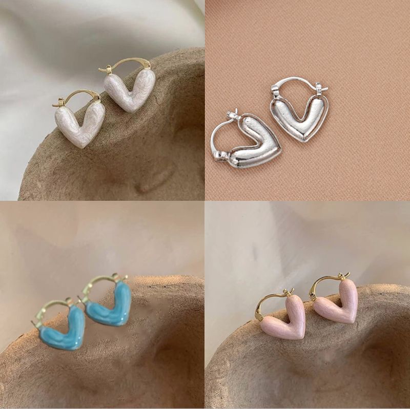 Bijoux En Gros Style Ig Sucré Forme De Cœur Alliage Placage Des Boucles D'oreilles