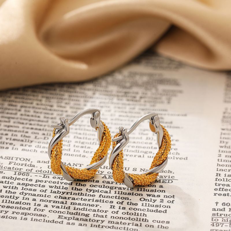 1 Paar Klassischer Stil Farbblock Überzug Kupfer 18 Karat Vergoldet Ohrringe