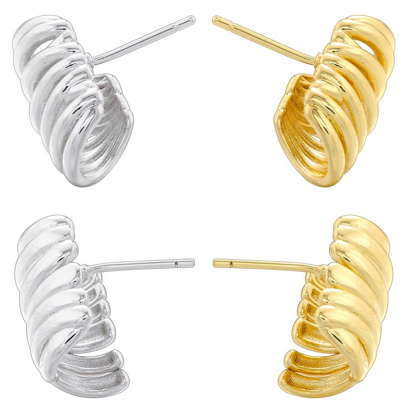 1 Par Casual Estilo Simple Geométrico Cobre Chapados en oro de 18k Pendientes