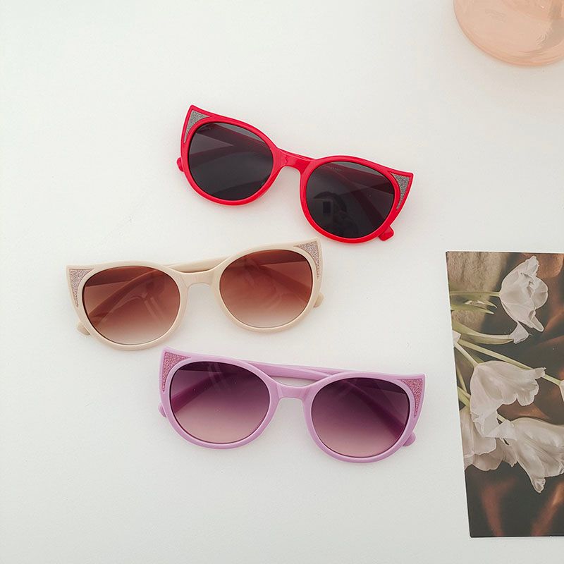 Casual Simple Style Geometric Pc Resin Oval Frame Full Frame Kids Sunglasses