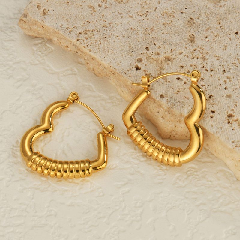 IG Style Heart Shape Stainless Steel Earrings 1 Pair