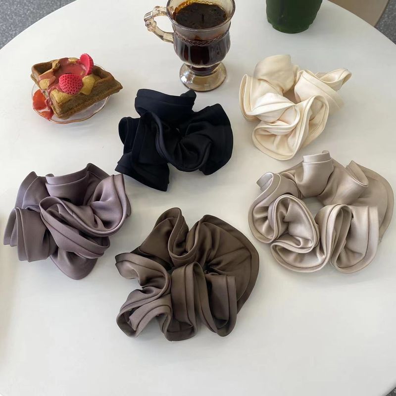 Women's Elegant Simple Style Solid Color Cloth Pleated Hair Tie