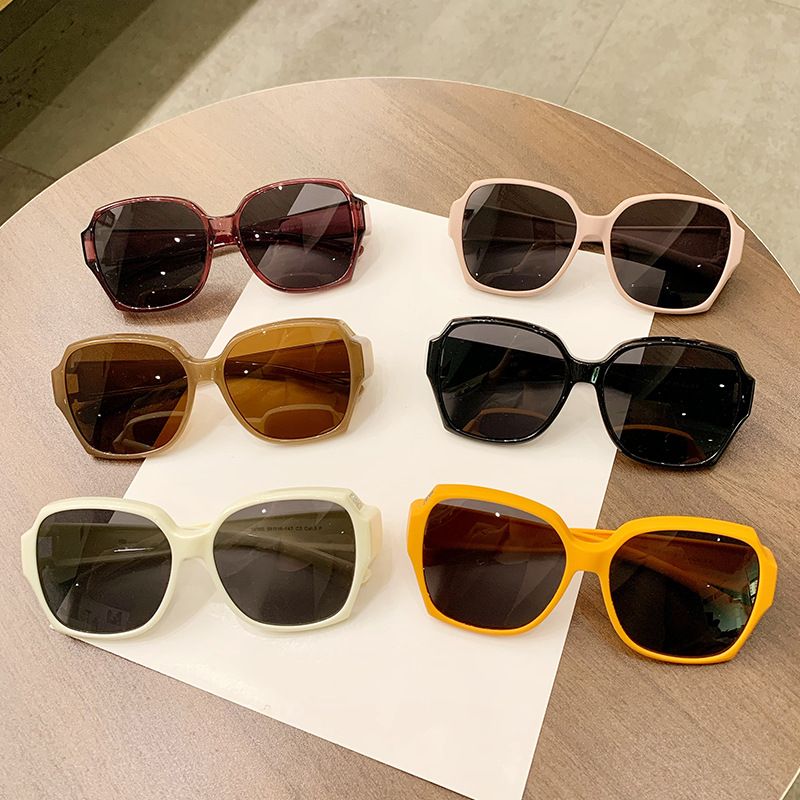 Streetwear Solid Color Tac Oval Frame Full Frame Women's Sunglasses