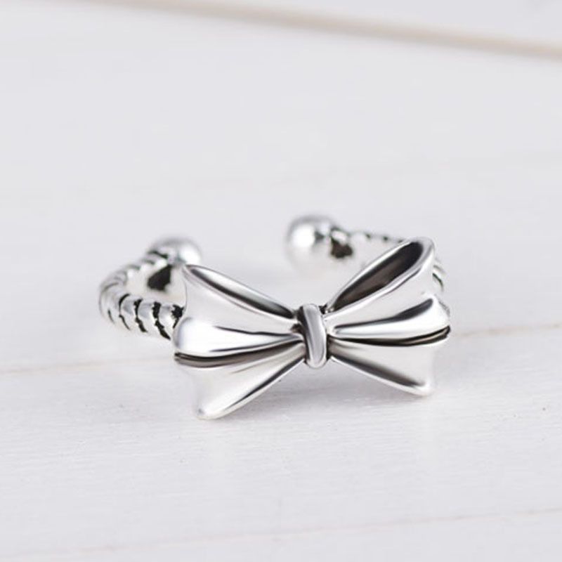 Wholesale Cute Retro Bow Knot Copper Open Rings