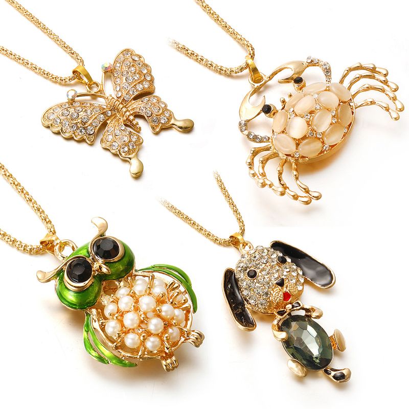 IG-Stil Glänzend Geometrisch Zinklegierung Überzug Inlay Künstliche Perlen Opal Zirkon Frau Halskette Mit Anhänger