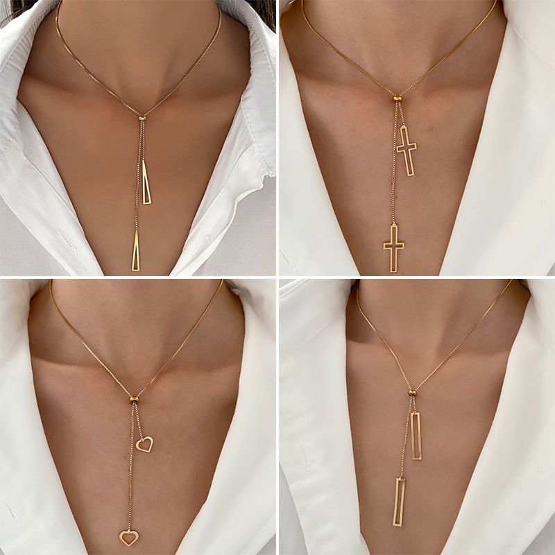 Titan Stahl Vergoldet Einfacher Stil Klassischer Stil Herzform Überzug Halskette Mit Anhänger