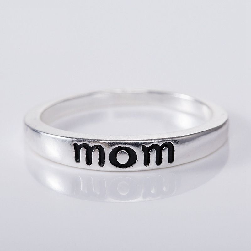Wholesale Jewelry MAMA Simple Style Letter Alloy Plating Rings