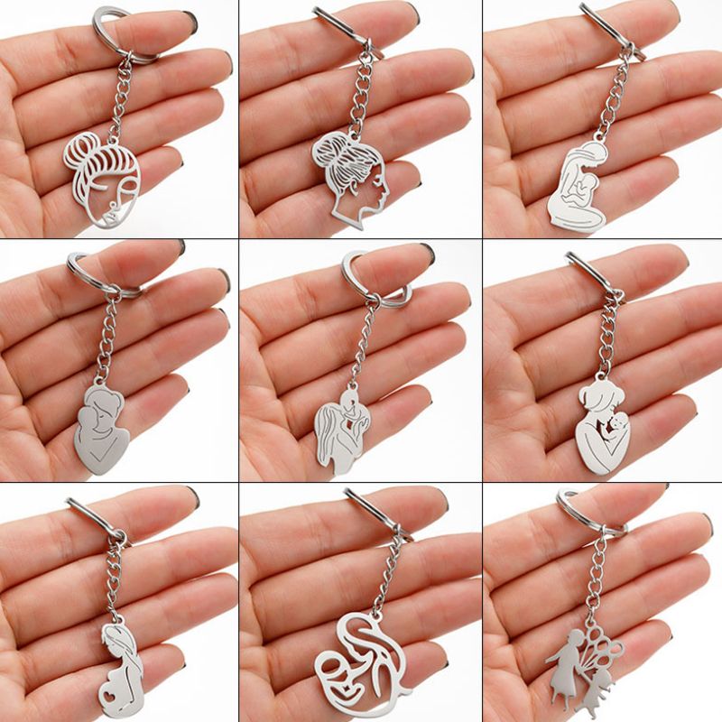 MAMA Human Stainless Steel Mother'S Day Bag Pendant Keychain