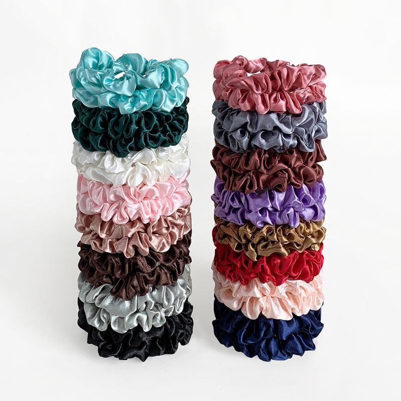 Frau Lässig Preppy-Stil Einfacher Stil Einfarbig Tuch Falten Haargummi