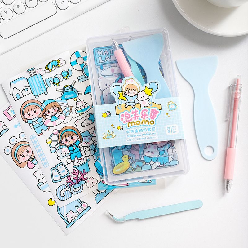 1 Set Cartoon Cartoon Character Learning PP Synthetics Cute Handmade Washi Tape