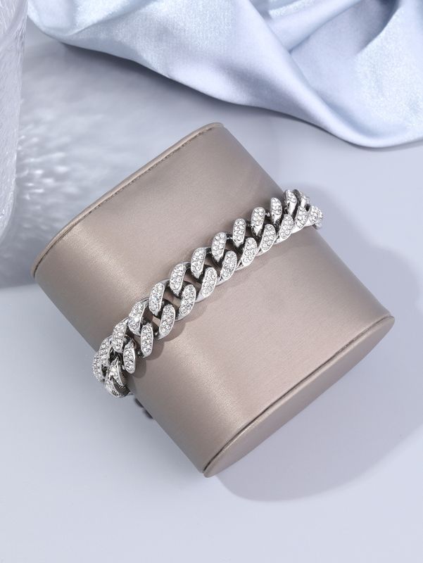 IG Style Casual Solid Color Alloy Inlay Rhinestones Gold Plated Silver Plated Unisex Bracelets