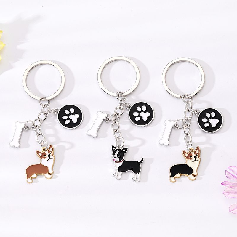 Cute Simple Style Dog Paw Print Unforgettable Alloy Plating Bag Pendant Keychain