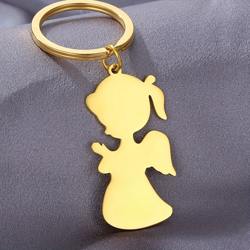 Simple Style Cartoon Stainless Steel Plating Carving 18K Gold Plated Keychain