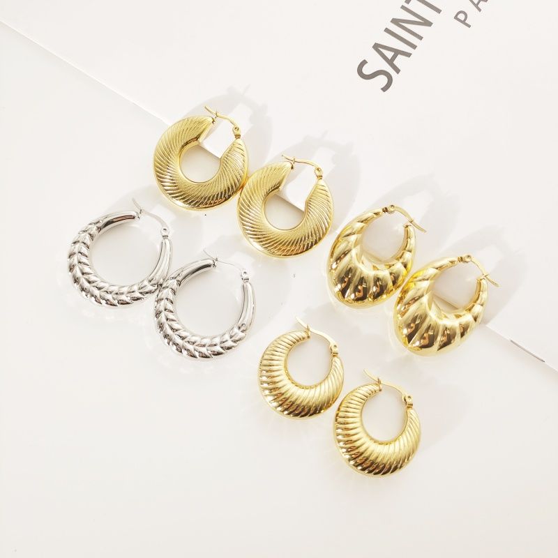 1 Pair Simple Style Geometric 304 Stainless Steel Gold Plated Earrings
