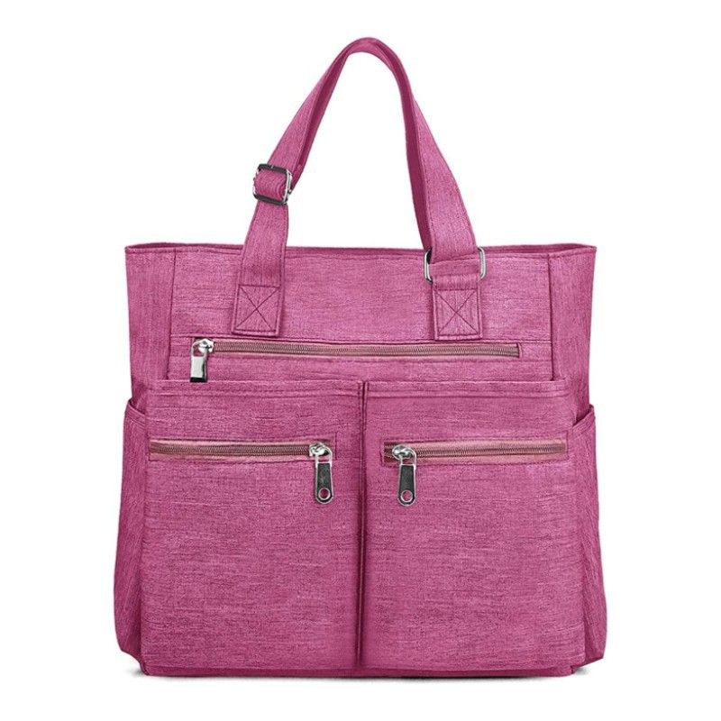 Women's Medium Oxford Cloth Solid Color Basic Zipper Messenger Bag
