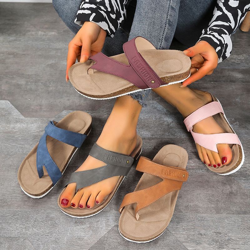 Women's Casual Color Block Open Toe Thong Sandals