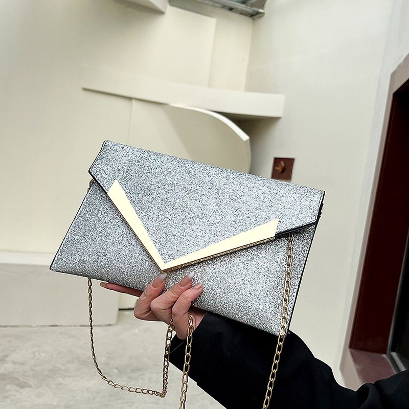 Women's Medium Pu Leather Solid Color Elegant Magnetic Buckle Envelope Bag